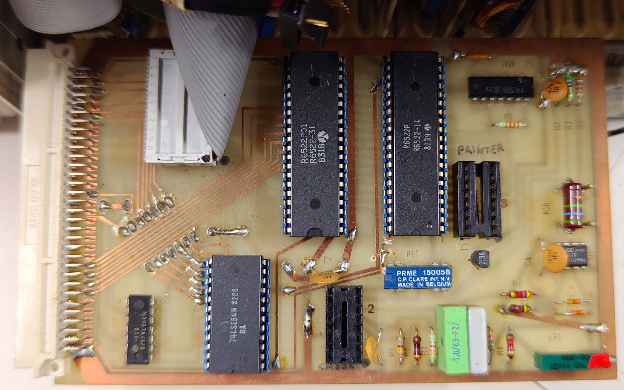 Placa controladora de puertos y E/S del Junior Computer con doble chip VIA R6522P